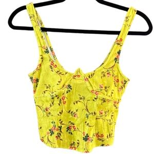 Urban Outfitters NWT Velour Floral Corset-Style Tank Top Size XS